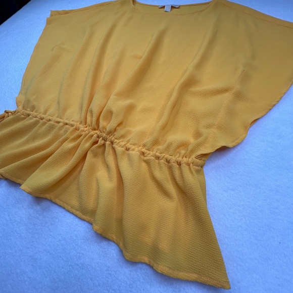 MICHAEL Michael Kors Women's Yellow Dolman Sleeve Top with a cinched waist Large - Picture 3 of 12